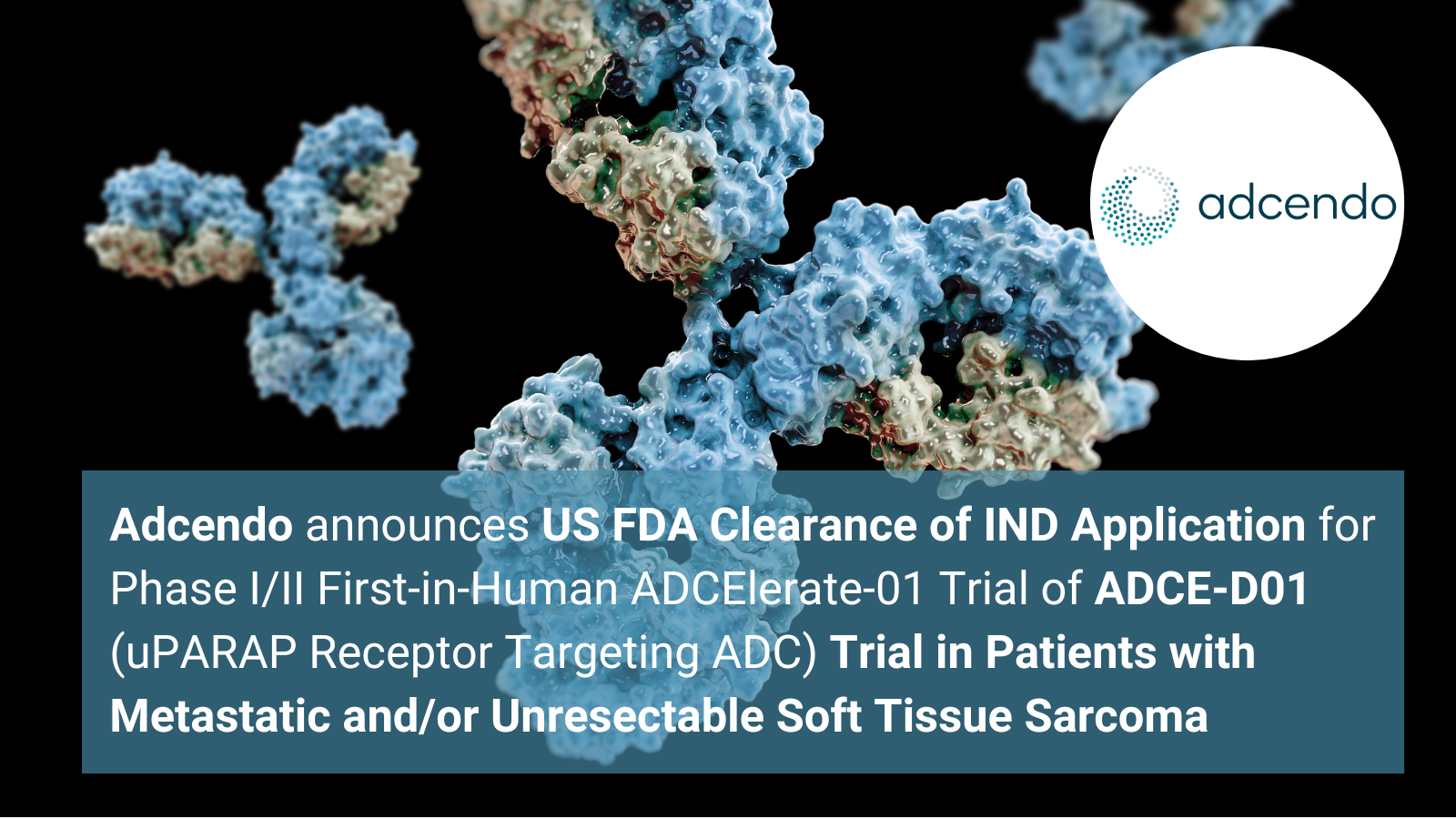 Adcendo Announces US FDA Clearance of IND Application for Phase I/II First-in-Human ADCElerate-01 Trial of ADCE-D01 (uPARAP Receptor Targeting ADC) Trial in Patients with Metastatic and/or Unresectable Soft Tissue Sarcoma (STS)