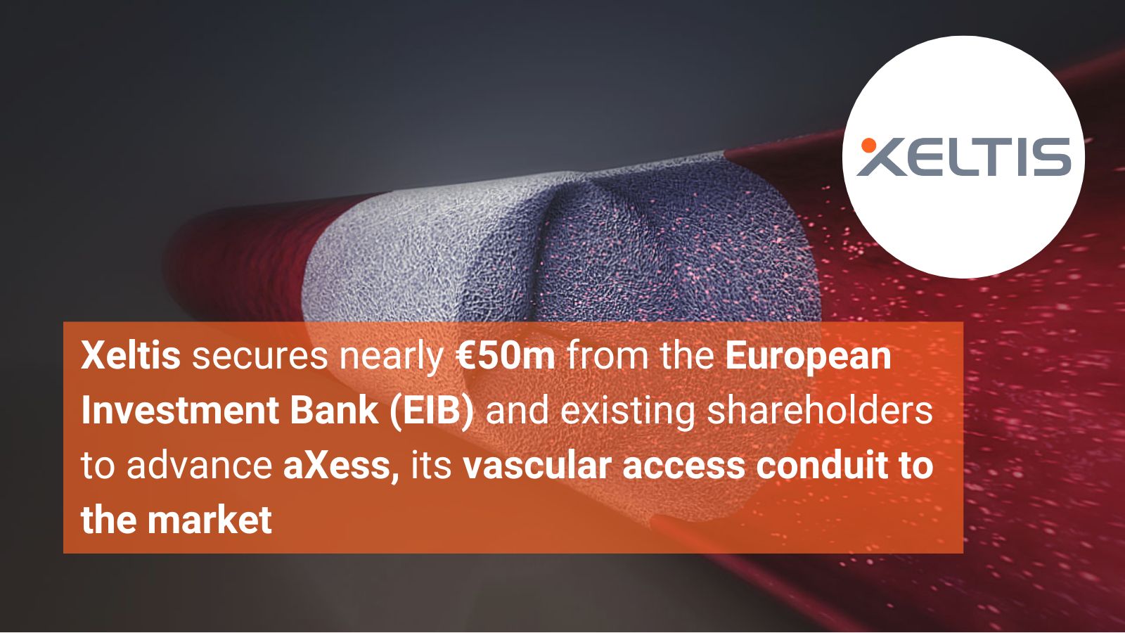 Xeltis secures nearly €50m from the European Investment Bank (EIB) and existing shareholders to advance aXess, its vascular access conduit to the market